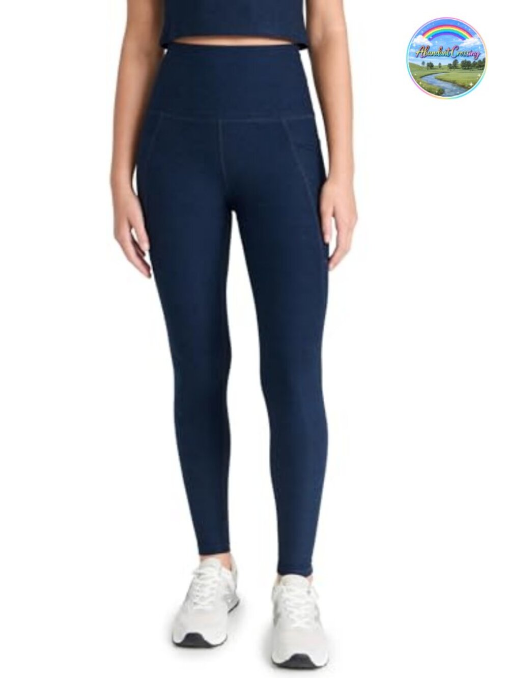 High-Waisted Midi Leggings with Pockets - 4-Way Stretch